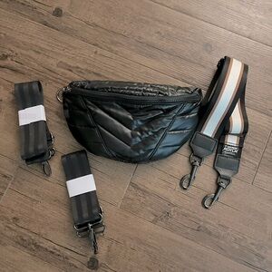 THINK ROYLN LITTLE RUNAWAY PEARL BLACK CROSSBODY WITH 3 STRAPS